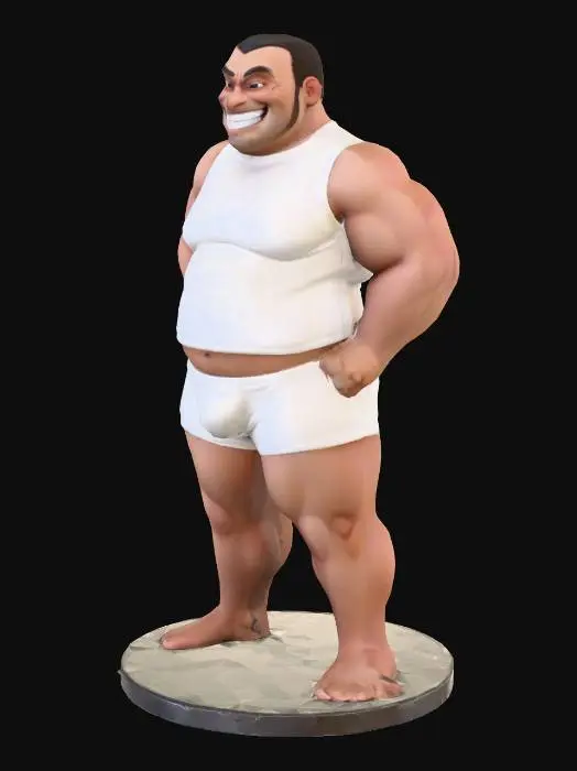 3D model for Joyful Statue in White