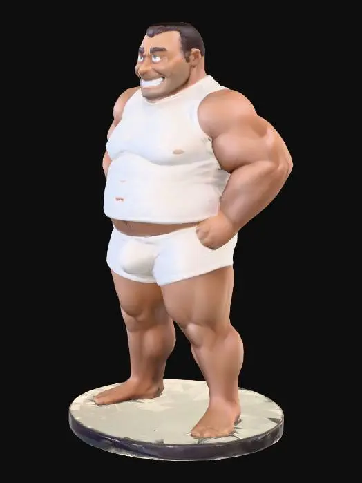 3D model for Joyful Statue in White
