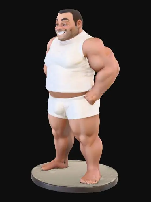 3D model for Joyful Statue in White