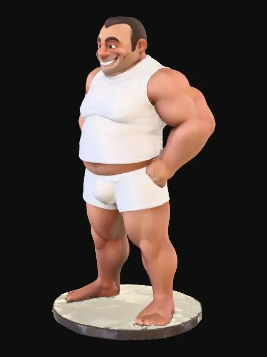 3D model for Joyful Statue in White