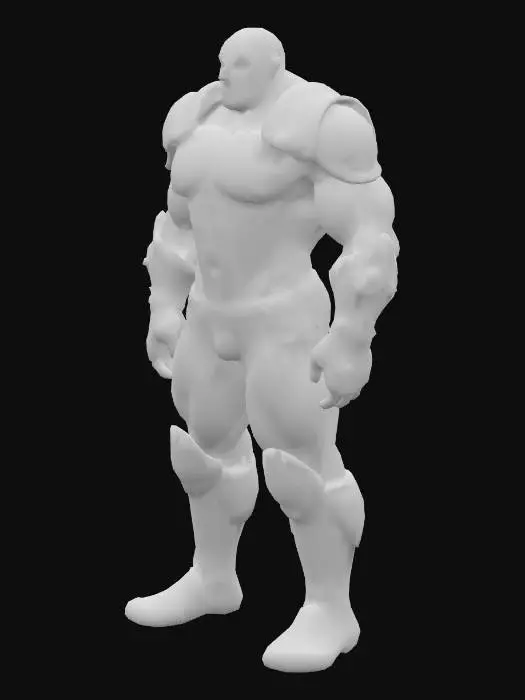 3D model for Muscle , Papa, Chubby , Dark-Tan skin , crew cut , ashamed face , Micro Black armor , Micro shoulder armor, Micro Armor Briefs , boot