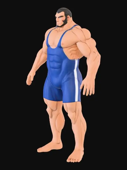 3D model for Wrestler Stance
