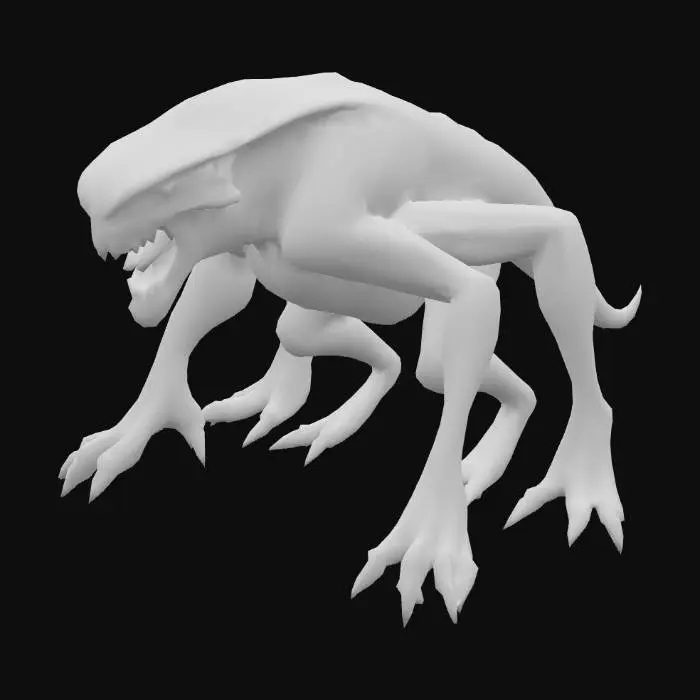 3D model for Create me an alien that is a quadrupled. The alien must look vicious and a predator 
