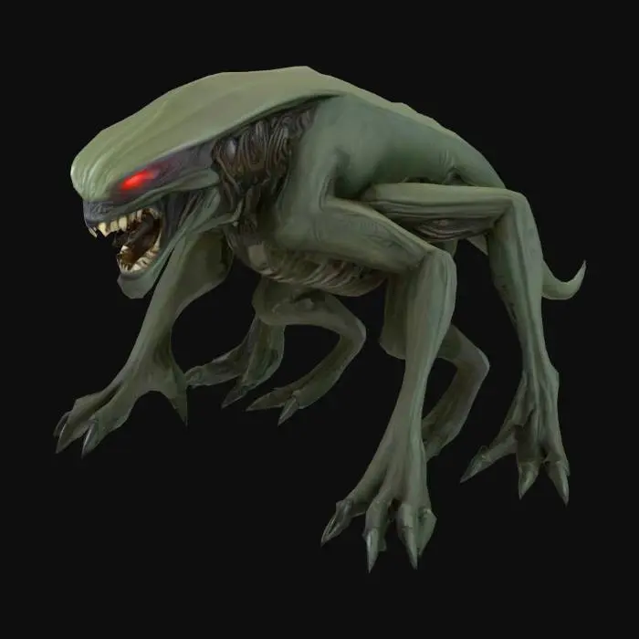 3D model for Create me an alien that is a quadrupled. The alien must look vicious and a predator 