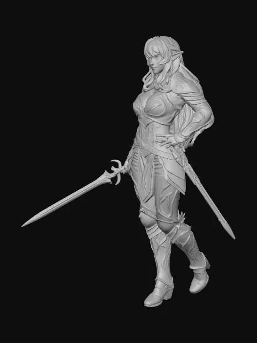 3D model for Generate an image of an elf warrior using the character from the reference image. Maintain the following base model exactly as it is without changing its physical attributes: dimensions, proportions, and overall structure. Only enhance or refine textures, colors, surface details, or apply visual improvements. Do NOT modify geometry, limb lengths, body proportions, or overall scale. Keep the model exactly the same shape and volume as the original.
Negative prompt: Do not adjust: size, shape, proportions, joint angles, lengths, heights, or any metric of physical geometry.
Enhance surface texture realism, add high-resolution materials, and improve shading and lighting, but do not alter model's 3D geometry.