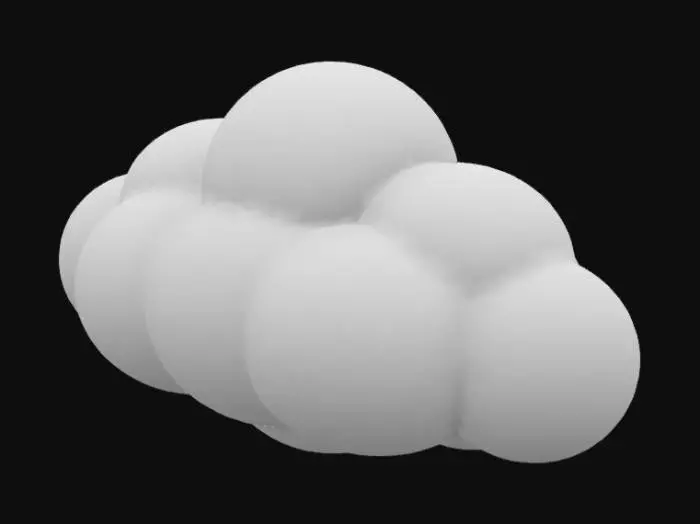 3D model for cartoon cloud smooth no faces