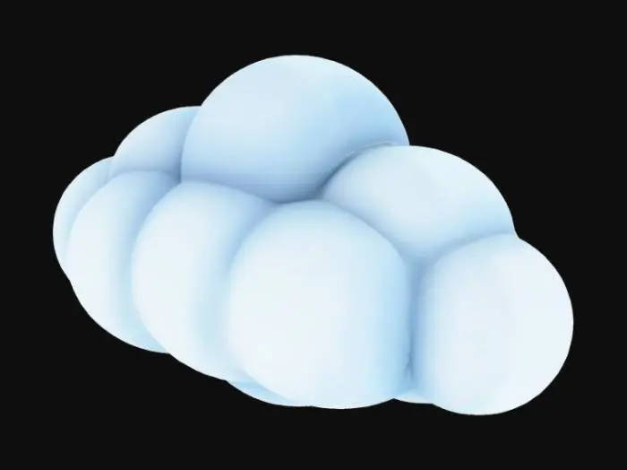 3D model for cartoon cloud smooth no faces