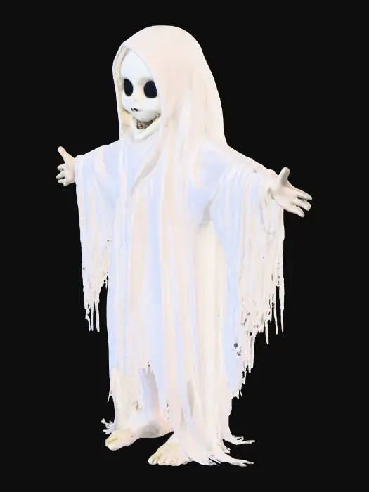 3D model for scary doll ghost with smile on face 