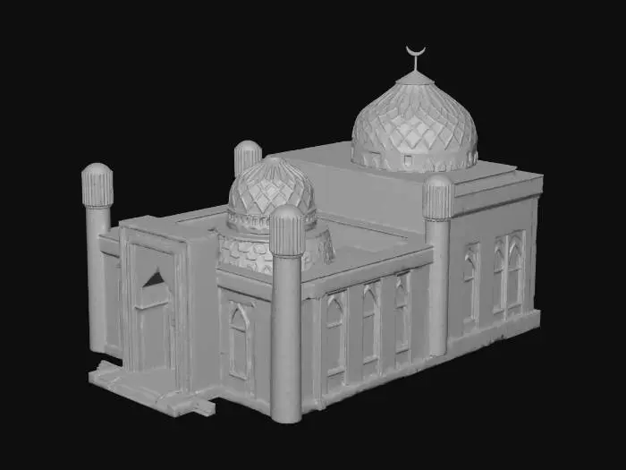 3D model for Mosque with Blue Domes