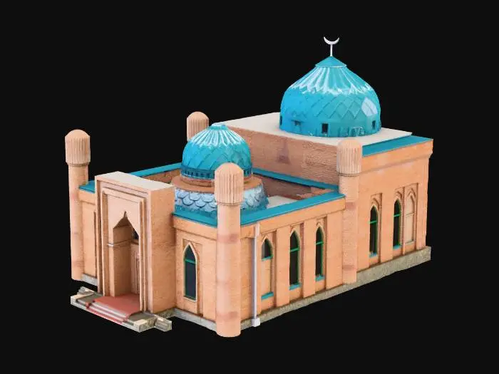 3D model for Mosque with Blue Domes
