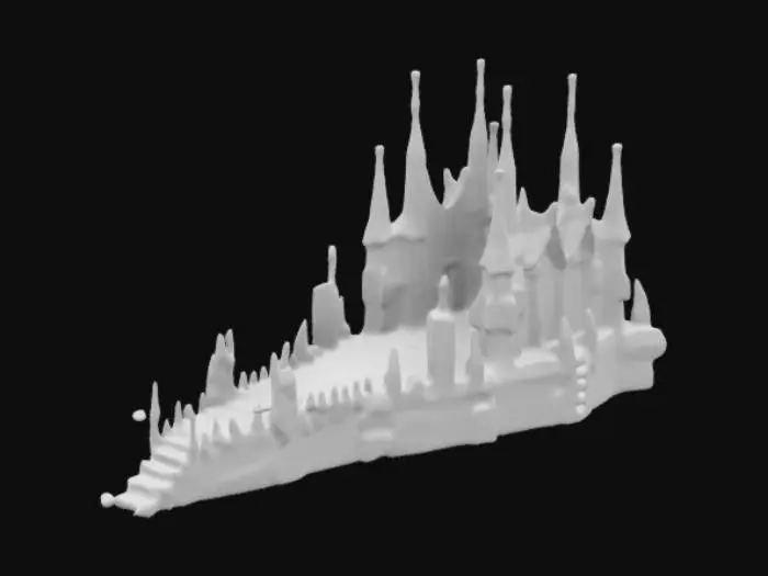 3D model for Noctis’ Keep: A shadowy castle shrouded in perpetual night, with labyrinthine corridors and hidden traps.