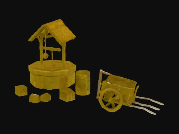 3D model for Well and Cart Scene