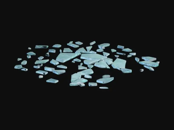 3D model for Shattered glass on the ground