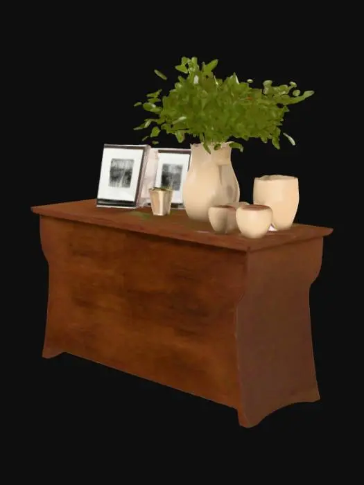3D model for Dresser with Vase and Photos