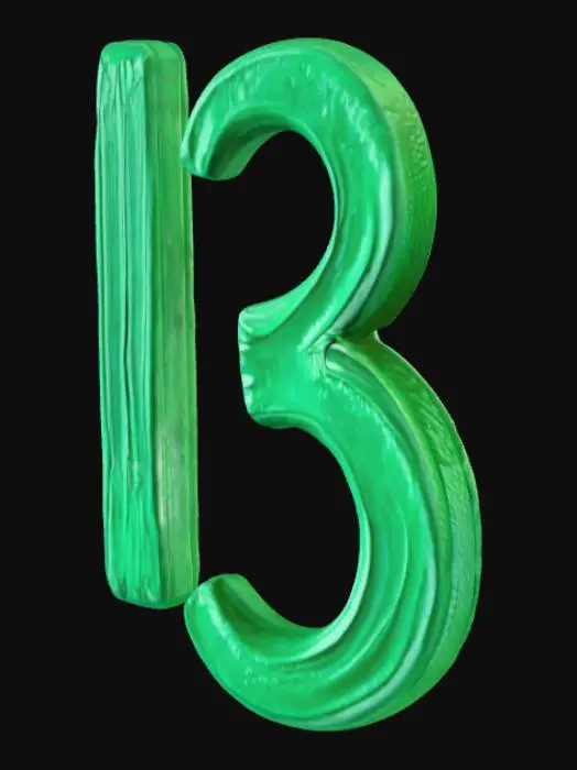3D model for Green Number 13