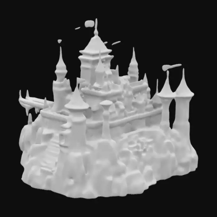 3D model for Zephyrus’ Citadel: A high-altitude fortress perched on floating islands, connected by rickety bridges and buffeted by constant winds.