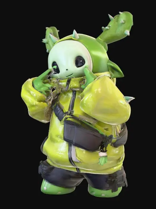 3D model for Cactus Hoodie Character