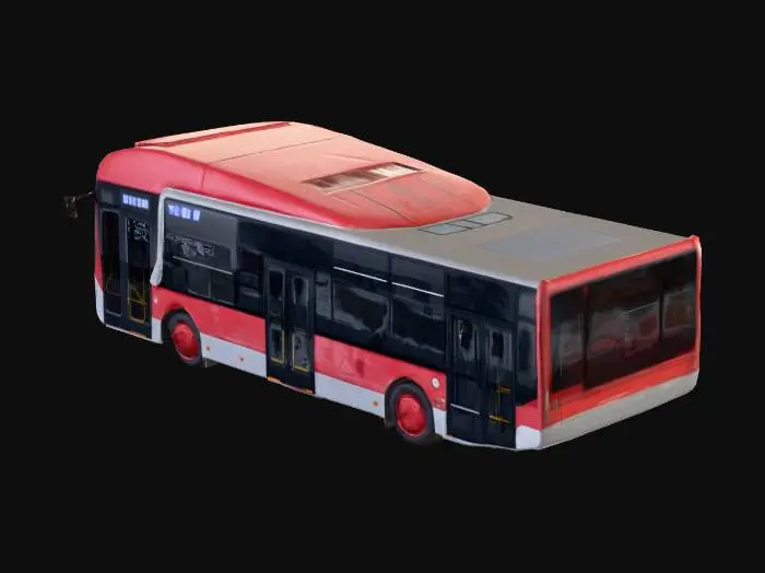 3D model for Red Urban Bus