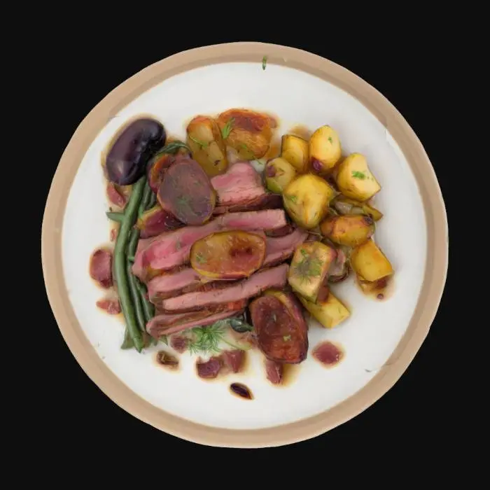 3D model for duck breast and potatoes