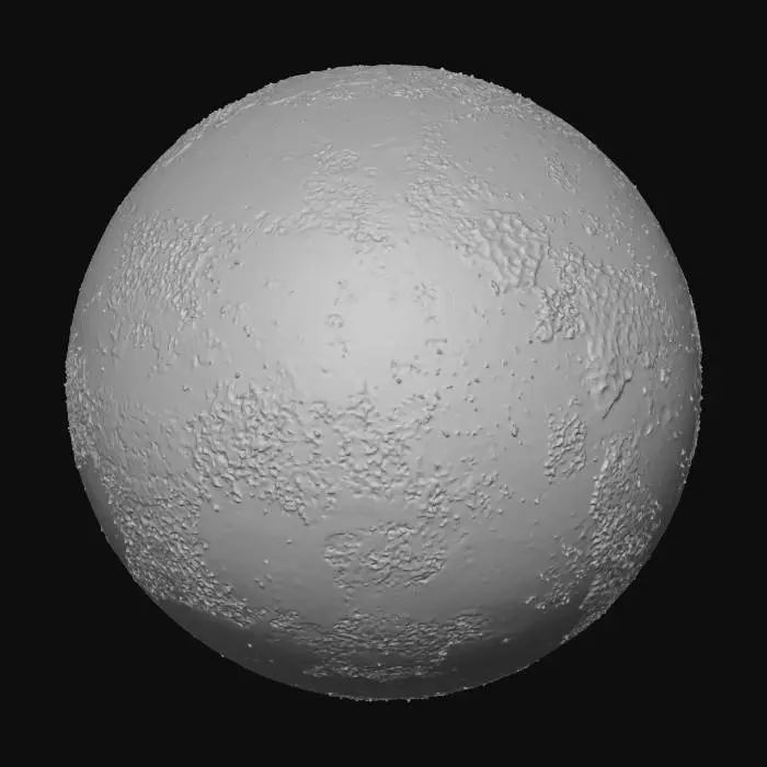 3D model for mysterious planet, black solid background, in game science fiction planet asset. black background solid, asset