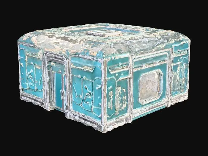 3D model for a modular empty interior room clean geometry, no furniture, deigned as a reusable 3d environment module, walls, floors, and ceiling clearly separated as individual pieces, natural lighting, game-ready, PBR materials, high detailed cinematic, 3d render (cradle of Creation Gods Hub, playful but realistic surreal high-tech (cloud Island)