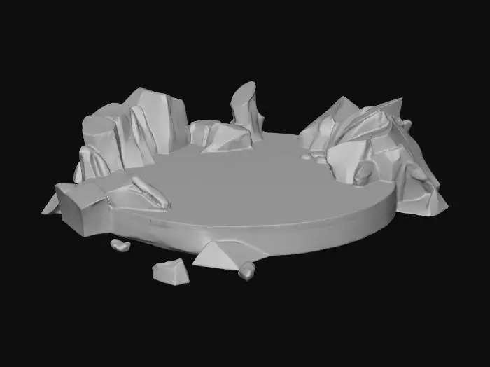 3D model for 32mm circle base with artic landscape and texture on top