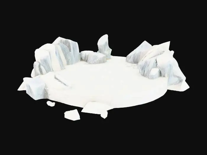 3D model for 32mm circle base with artic landscape and texture on top