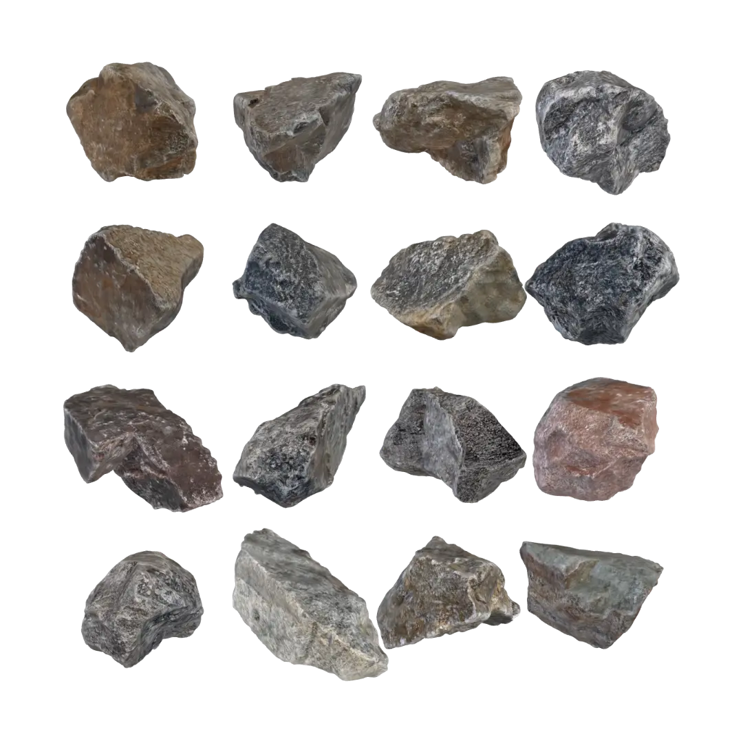Stones - Basalt 3D model, vytvořený pomocí AI