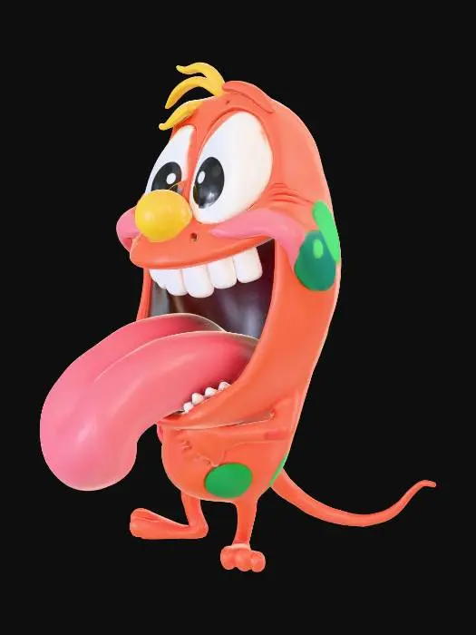 3D model for cartoon tongue round