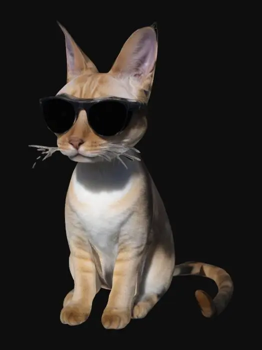3D model for realistic cat wearing shades