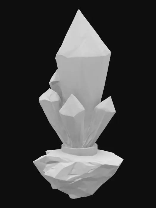 3D model for Floating fractal crystal with internal constellations (purple and gold nebula trapped inside), prismatic refraction edges, cracked obsidian base, and particle-effect stardust orbiting the surface. Ensure geometry supports light-ray tracing for refractive realism. 