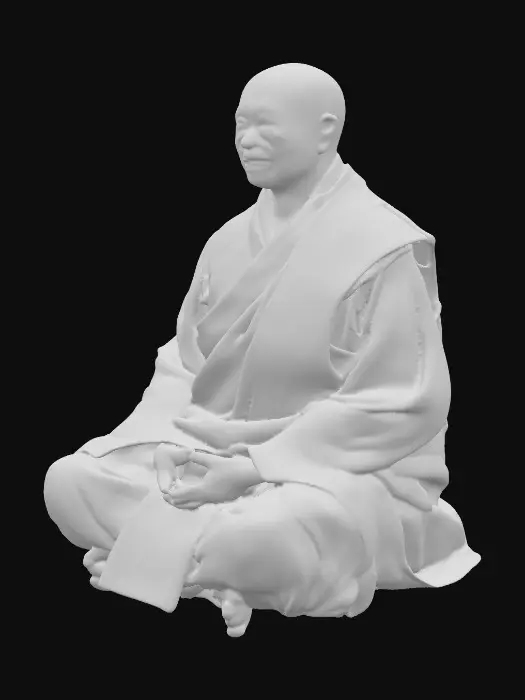 3D model for vorrei creare un monaco tibetano , con veste rossa , pelato , , intento a concentrarsi seduto a gambe incrociate