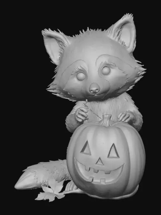 3D model for Raccoon's Pumpkin Patch, #Halloween2025#