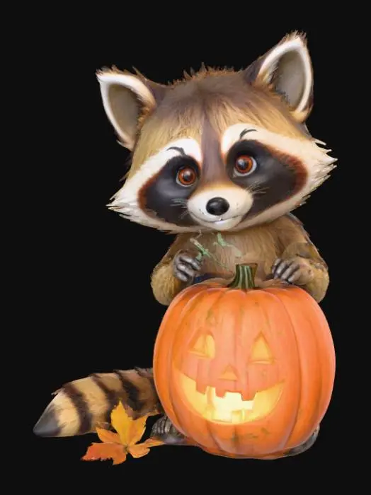 3D model for Raccoon's Pumpkin Patch, #Halloween2025#