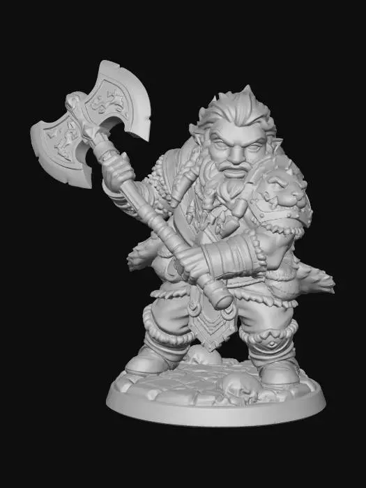 3D model for Ironwolf Dwarf Warrior