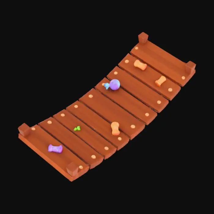 3D model for Chibi Halloween carnival boardwalk with curved planks, tiny nail heads, and a few candy wrappers. Stylized 3D geometry, toy-like proportions, soft shadows, transparent background., #Halloween2025#
