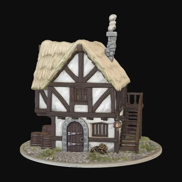 3D model for Thatched Timber Cottage