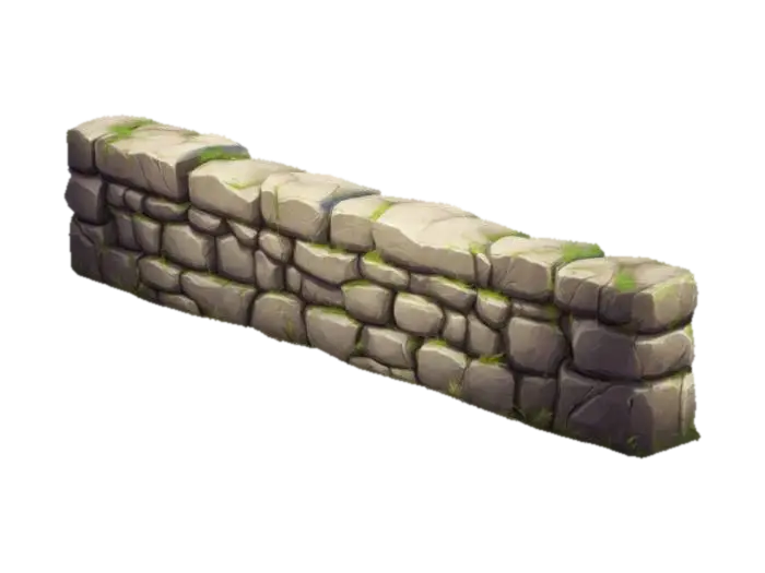 A straight stone fence, Stylized video game asset, world of warcraft art… - Worldofwarcraft 3D model, vytvořený pomocí AI