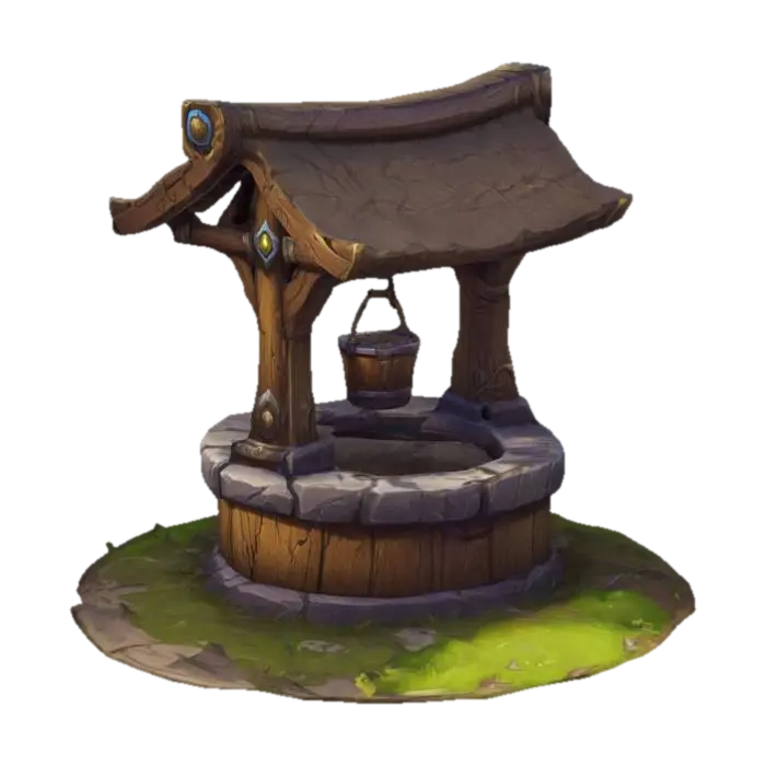 A well, Stylized video game asset, world of warcraft art style - Worldofwarcraft 3D model, vytvořený pomocí AI