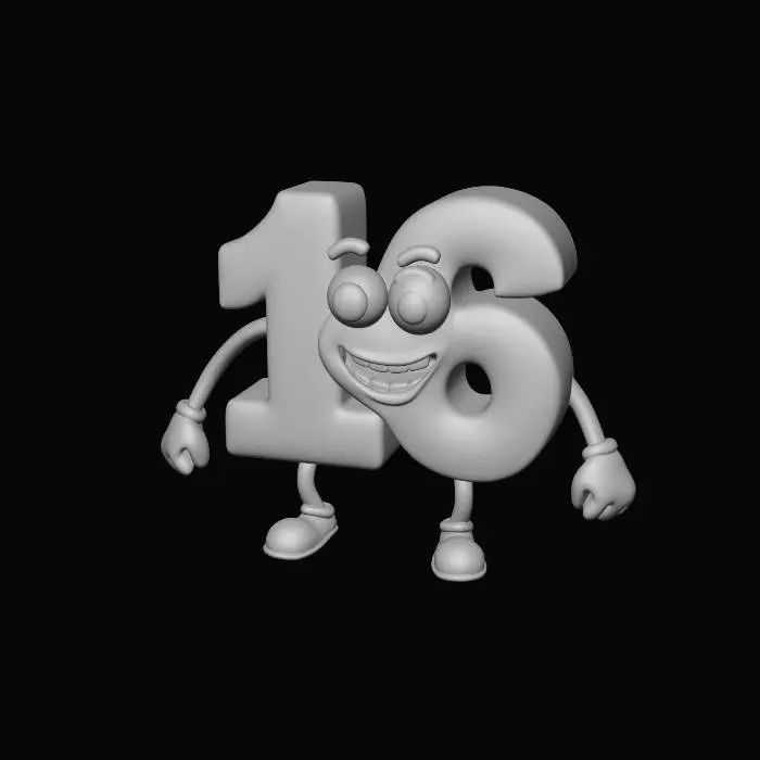 3D model for Blue Glass Numbers at the Beach