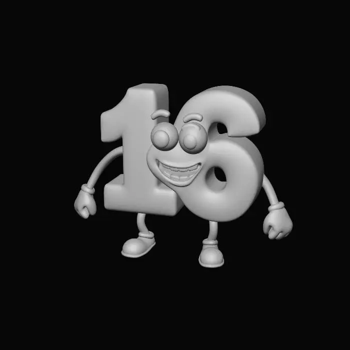 3D model for Blue Glass Numbers at the Beach