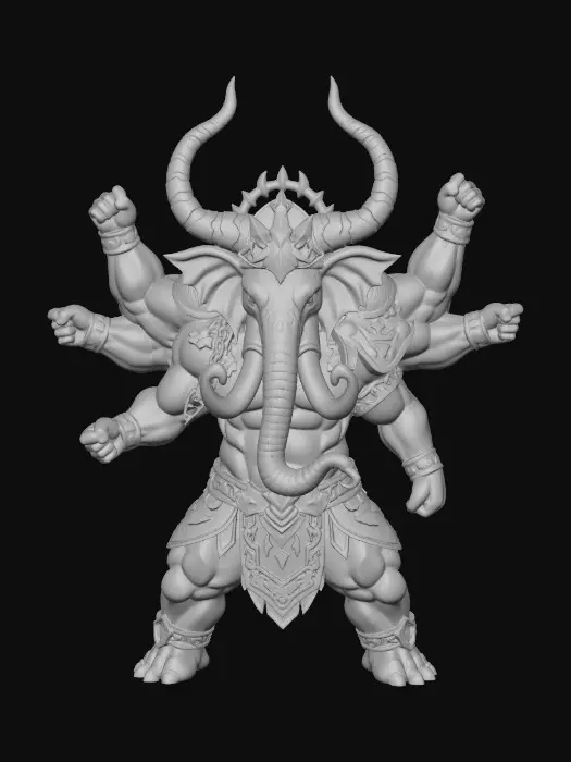 3D model for Six-Arm Warlord of the Abyss