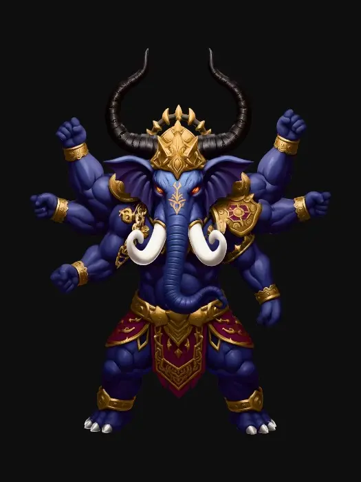 3D model for Six-Arm Warlord of the Abyss