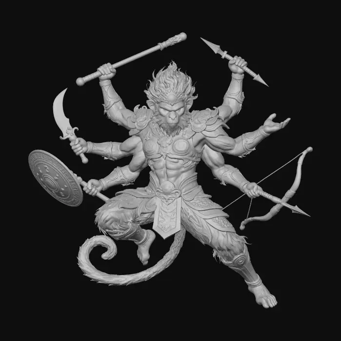 3D model for Six-Arm Monkey Warrior