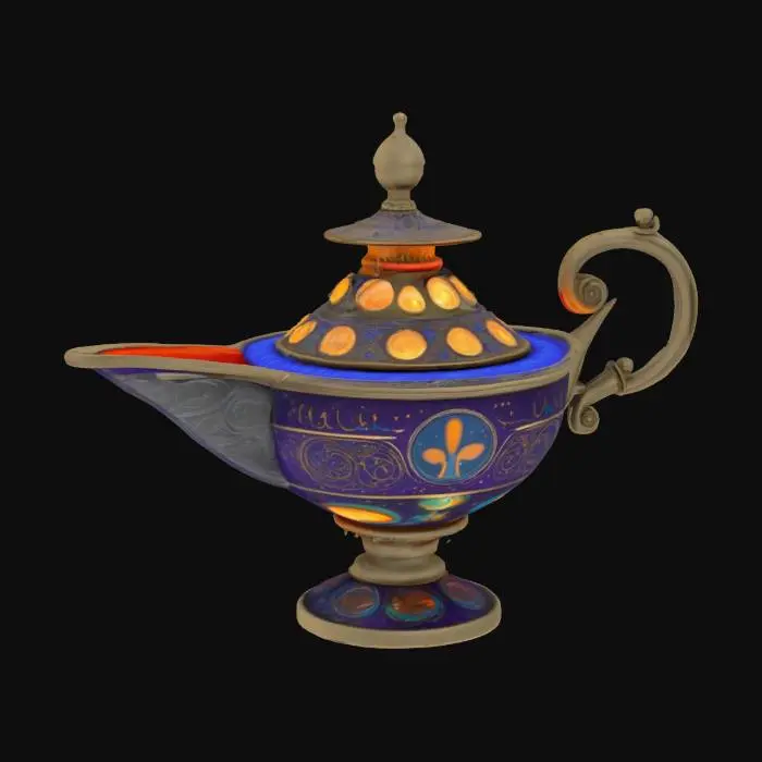3D model for [Arab] sci-fi Aladdin's Magic Lamp with mushroom lid, #AroundTheWorld#