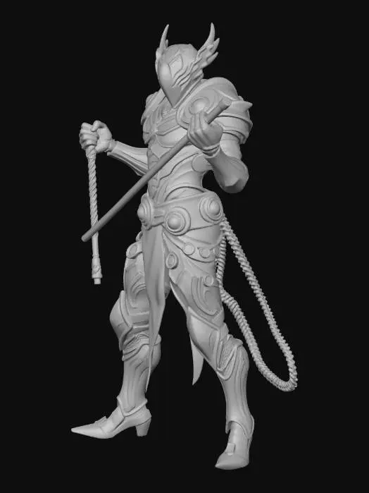 3D model for D&D character piece . Bio mechanical, venom as base idea. Holding  an eskrima stick in each had