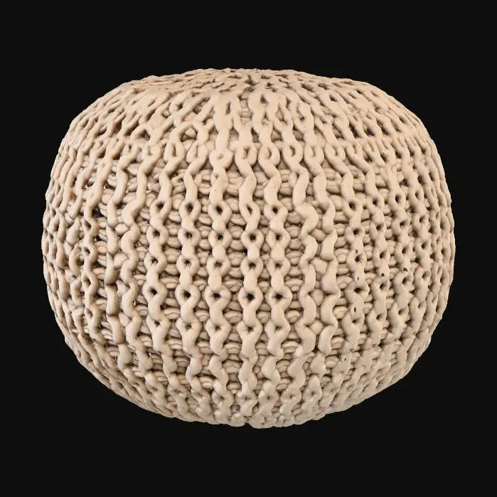 3D model for Beige knitted pouf