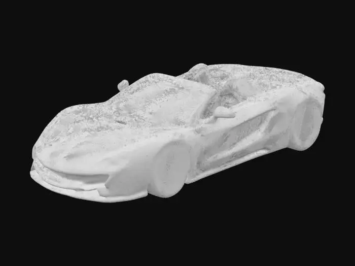 3D model for A metallic silver sports car. Detailed interiors. Highly detailed. 4K resolution.