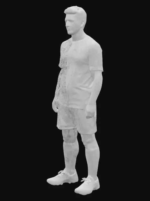3D model for Steven Gerrard wearing Liverpool jersey, standing straight. Highly detailed. 4K resolution.
