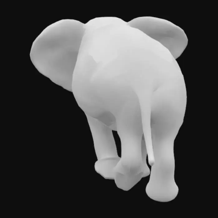 3D model for create a mother elephant standing